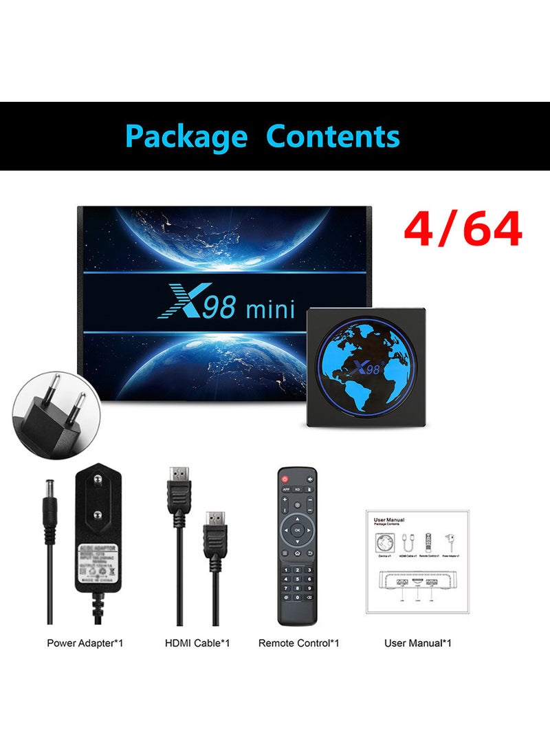 1 x 5 pcs X98mini 4K Android 11 TV Box S905W2 5G Dual WiFi Bluetooth 4/64 [European Standard]