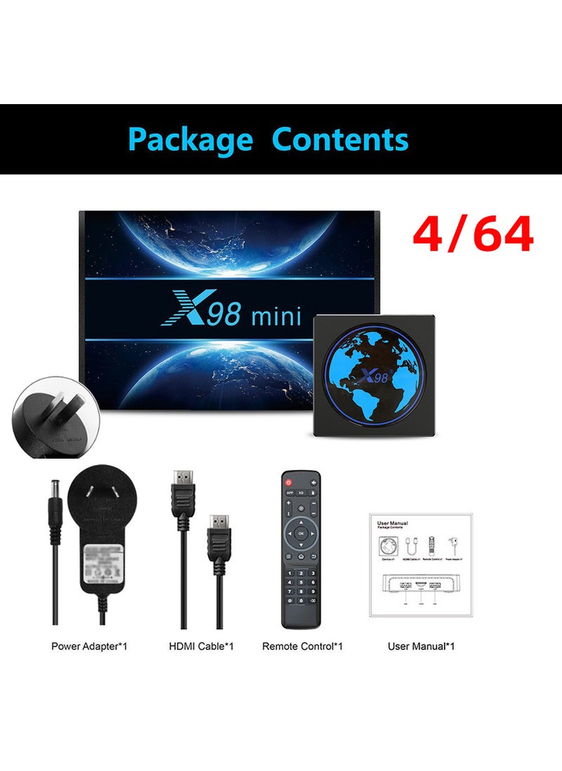 1 x 5 pcs X98mini 4K Android 11 TV Box S905W2 5G Dual WiFi Bluetooth 4/64 [Australian regulations]