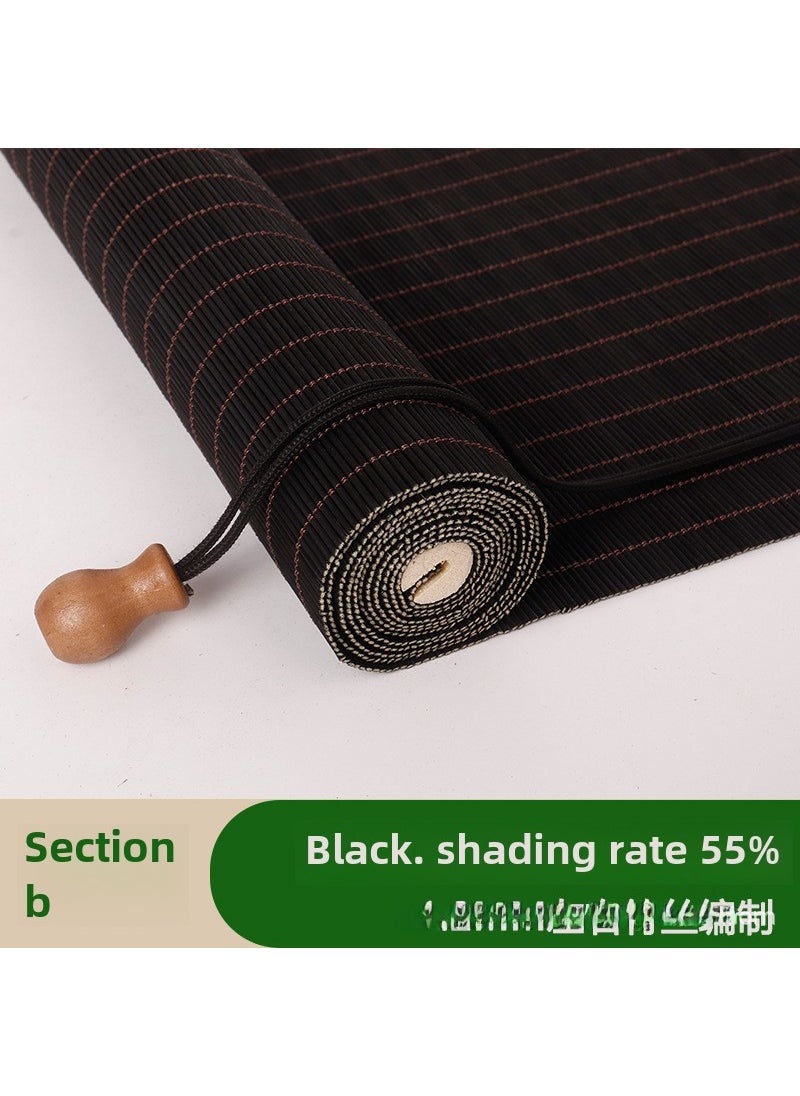 Bamboo Blind Roll-Up Shade Blackout Home Divider B silk black