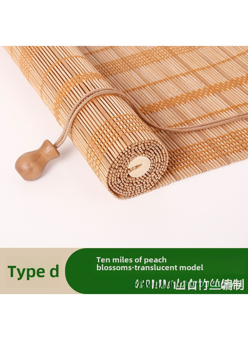 Bamboo Blind Roll-Up Shade Blackout Home Divider D ten li peach color (transparent)