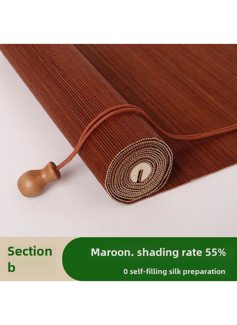 Bamboo Blind Roll-Up Shade Blackout Home Divider B silk chestnut