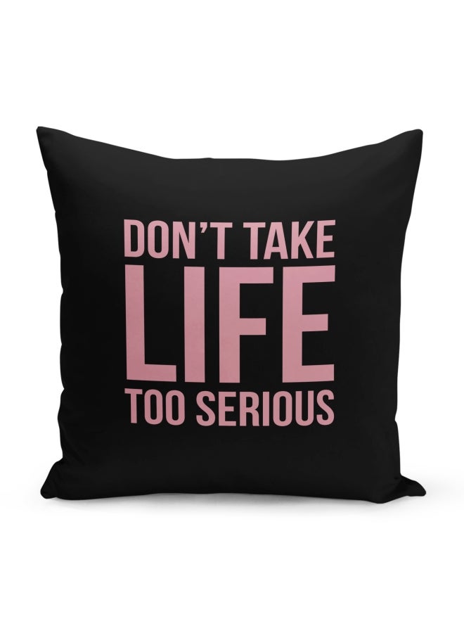 Pink Printed Black Velvet Pillow Black/Pink