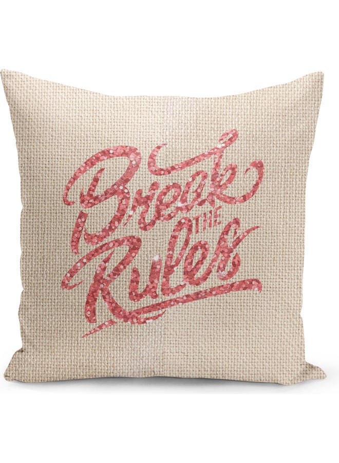 Glitter Pink Printed Decorative Pillow Beige/Pink