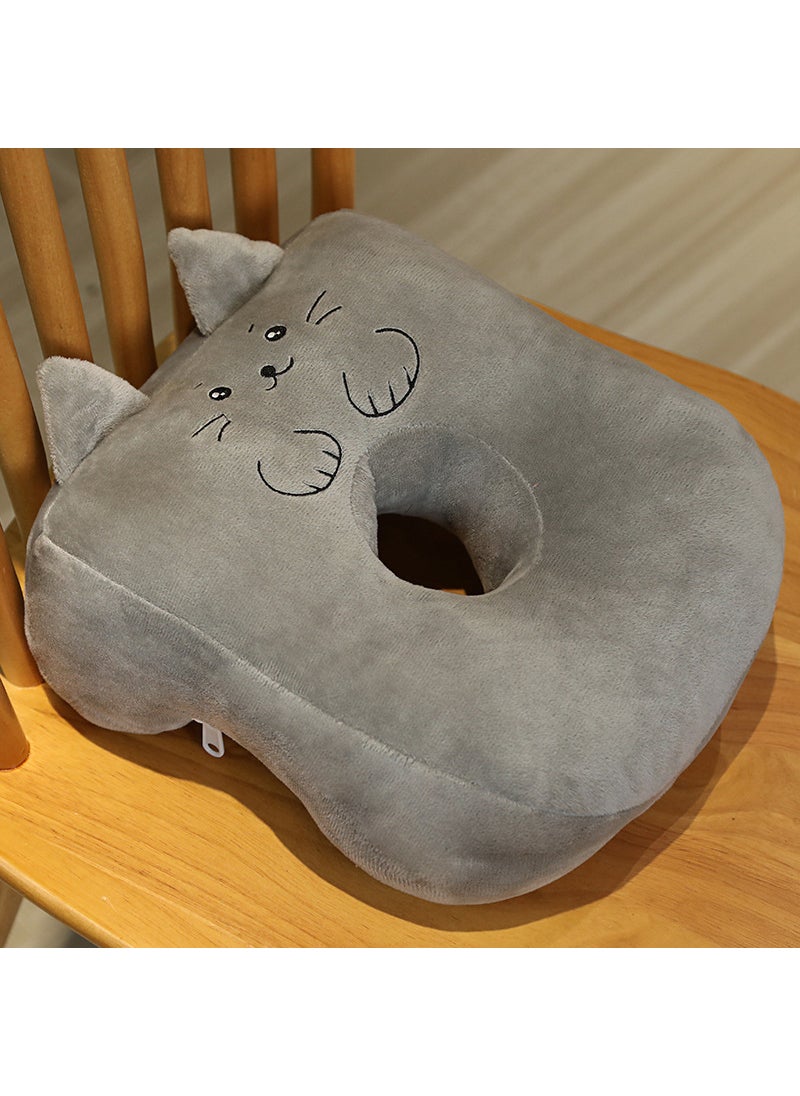 Office Nap Pillow Cushion Child Siesta Gray Cat