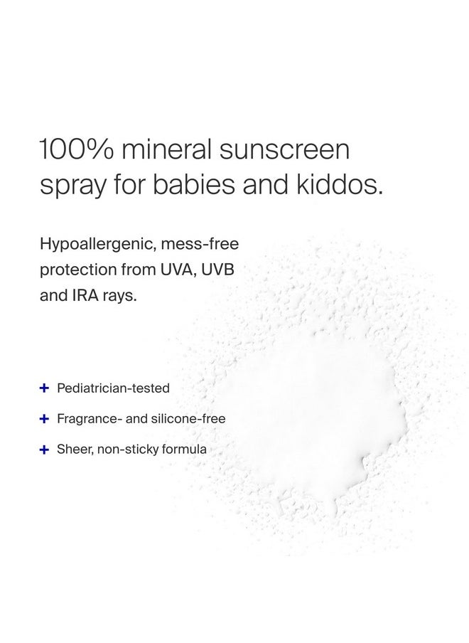 Sunnyscreen 100% Mineral Spray Spf 50, 3.4 Fl Oz - Face & Body Sunscreen For Babies & Kids - 100% Non-Nano Mineral Formula - Pediatrician Tested, Hypoallergenic, Fragrance & Silicone Free