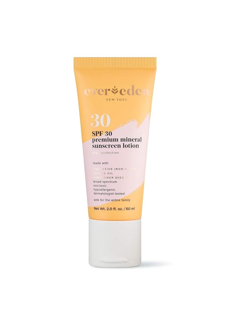 Evereden Premium Mineral Sunscreen SPF 30: Baby-Safe Whole-Family Mineral Sunscreen Kids Love - Non-Nano Kids Sunscreen for Year-Round UVA & UVB Protection -Safe & Reef-Friendly - FSA Eligible