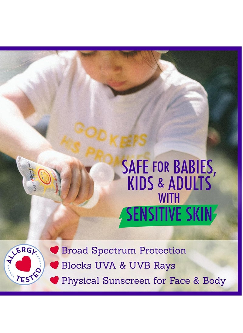 California Baby Super Sensitive SPF 30+ Sunscreen | Broad Spectrum | Titanium Dioxide | Hypoallergenic Unscented Mineral Sunscreen | 51 g / 1.8 oz.