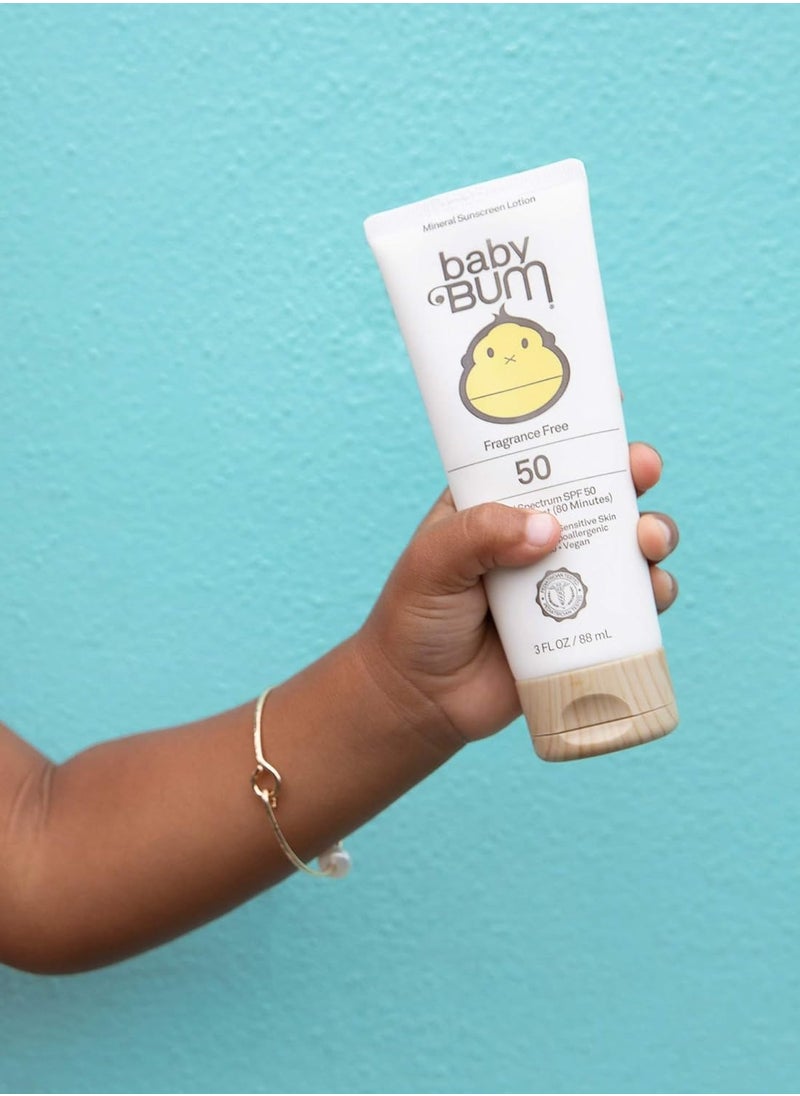 Sun Bum Baby Bum Spf 50 Sunscreen Face Stick and Lotion Mineral Uva/uvb Face and Body Protection for Sensitive Skin Fragrance Free Travel Size