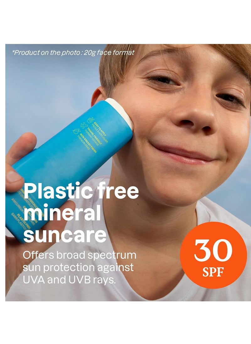 ATTITUDE Mineral Face Sunscreen Stick for Kids, SPF 30, EWG Verified, Plastic-Free, Broad Spectrum UVA/UVB Protection with Zinc Oxide, Dermatologically Tested, Vegan, Unscented, 0.7 Ounce