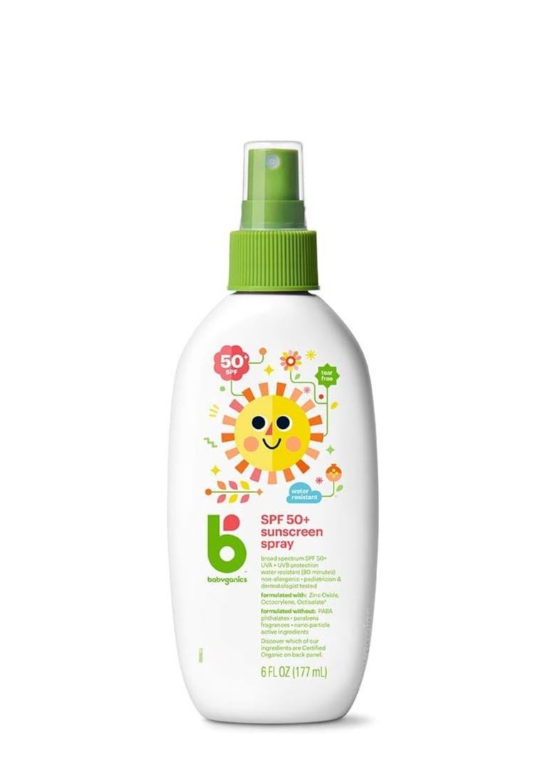 Babyganics Sunscreen Spray 50 SPF, 6oz, Packaging May Vary