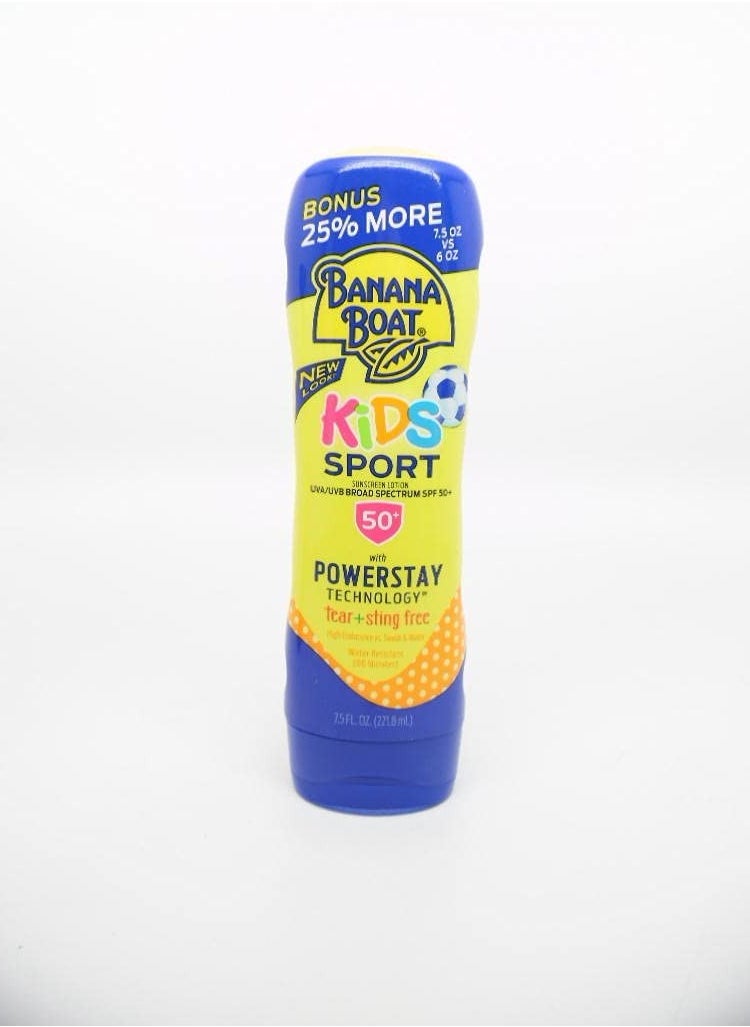 Banana Boat Kids Sport Tear-Free, Sting-Free Broad Spectrum Sunscreen Lotion, SPF 50+ - 7.5 Ounce