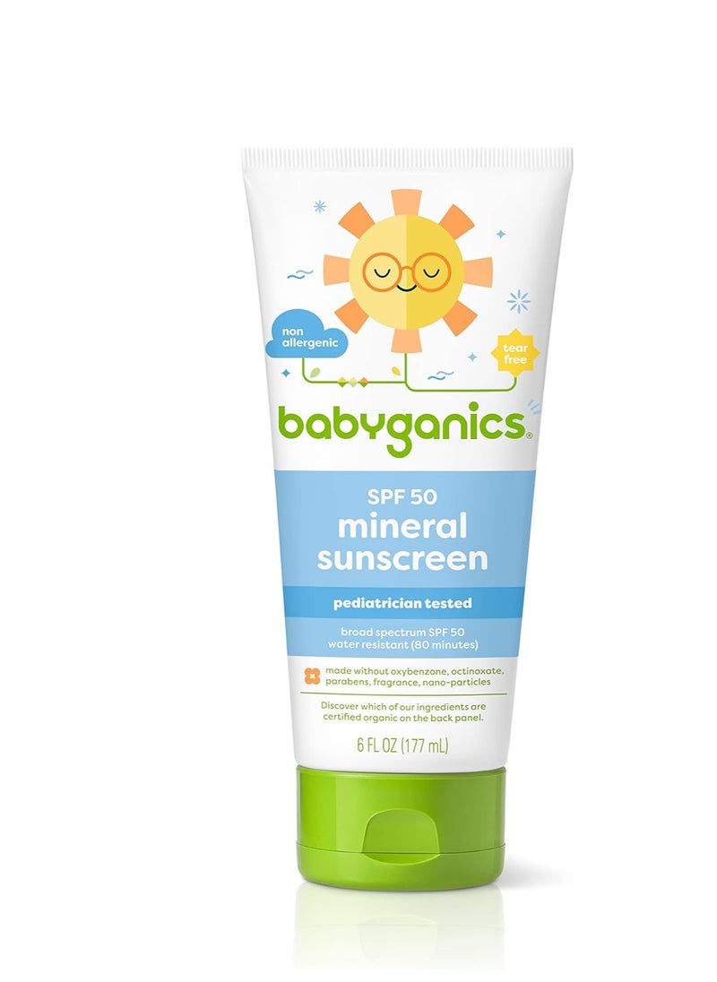 Babyganics Sunscreen Lotion 50 SPF, 6oz, Packaging May Vary