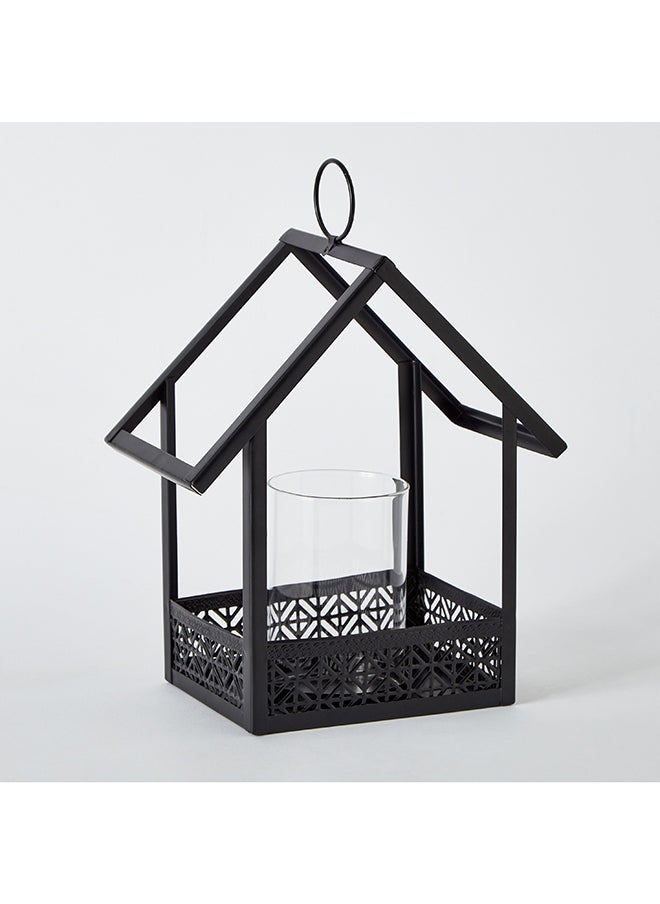 Destan Metal Hut Candleholder with Glass Votive 23 x 26.5 x 12.5 cm