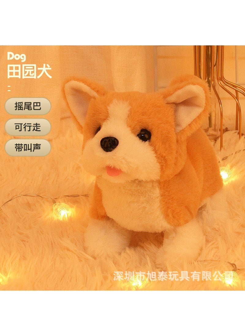 Robotic Corgi Plush Toy, Twisting  Barking English short