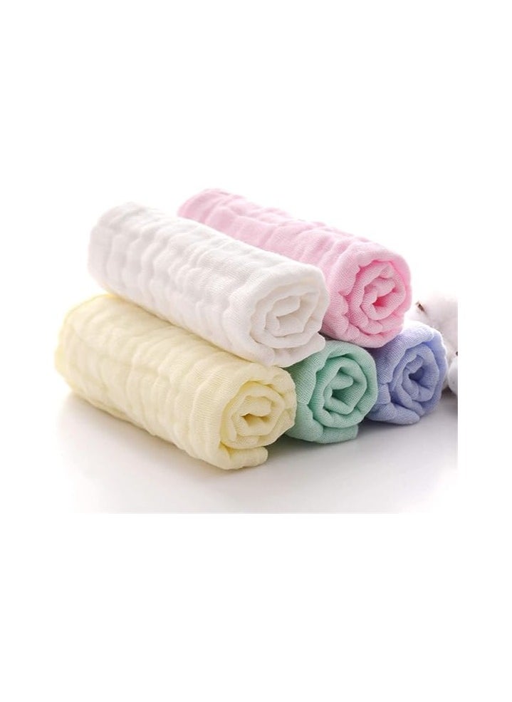 10pcs Muslin Baby Washcloths and Towels, Natural Organic Cotton Baby Washcloths, Soft Newborn Baby Towel and Muslin Washcloth for Sensitive Skin