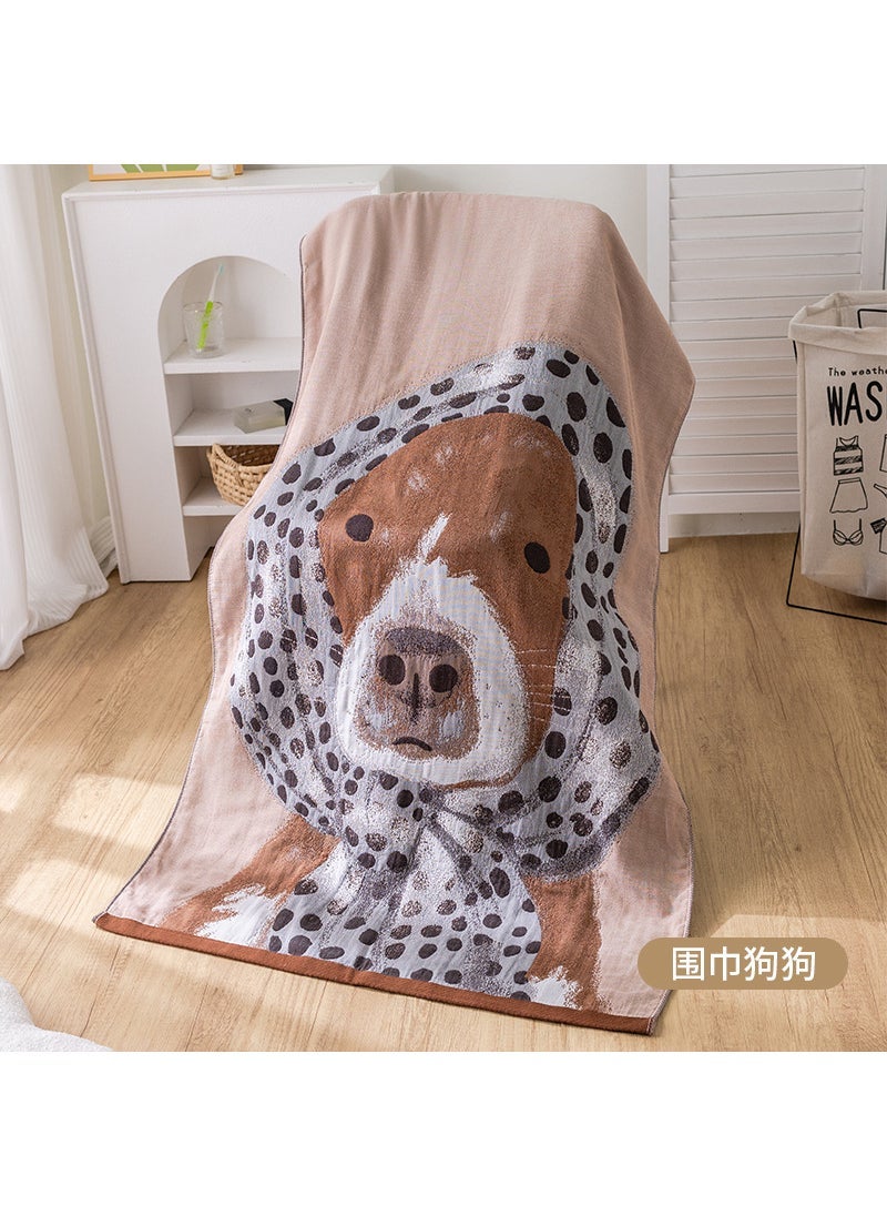 Soft Cotton Baby Bath Towel with Cute Cartoon Patterns Scarf dog