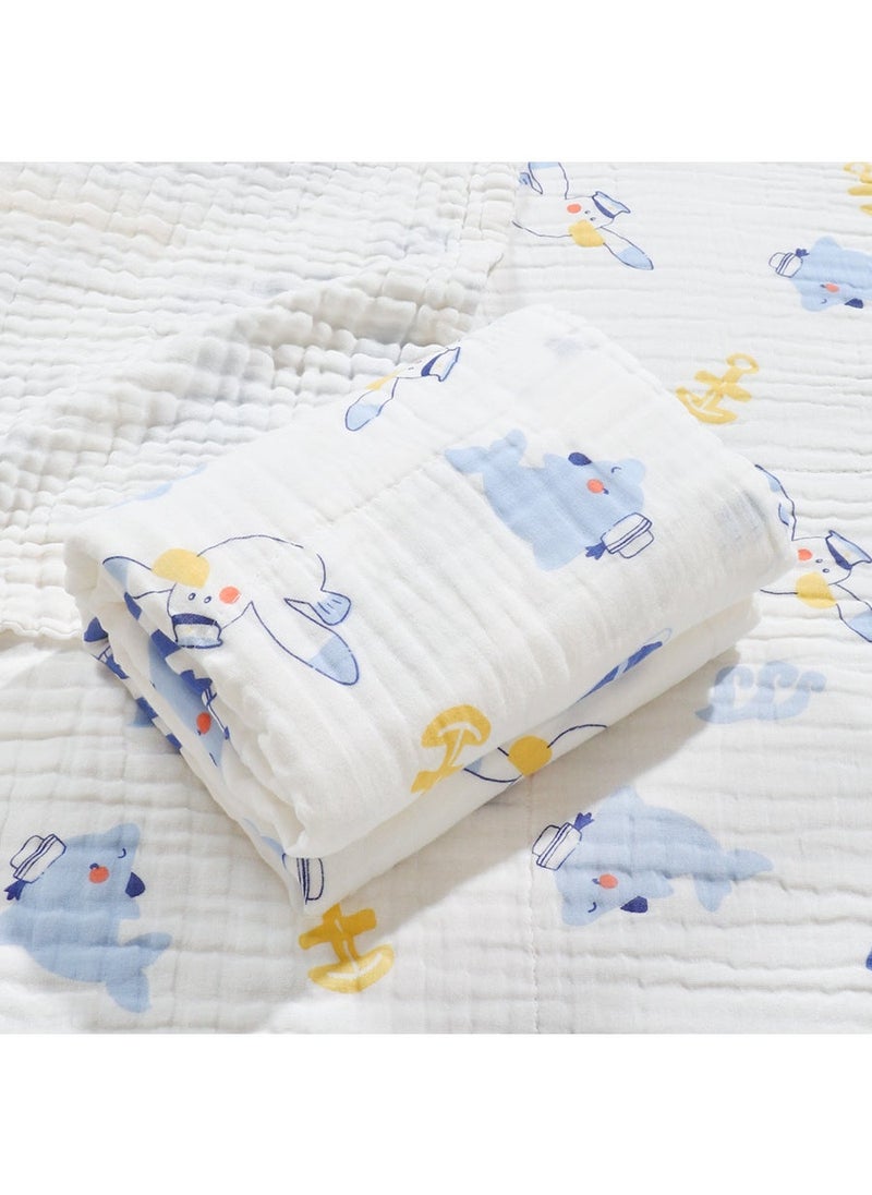 100% Cotton Soft Absorbent Baby Bath Towel Gauze Swaddle Blanket Captain Seagull