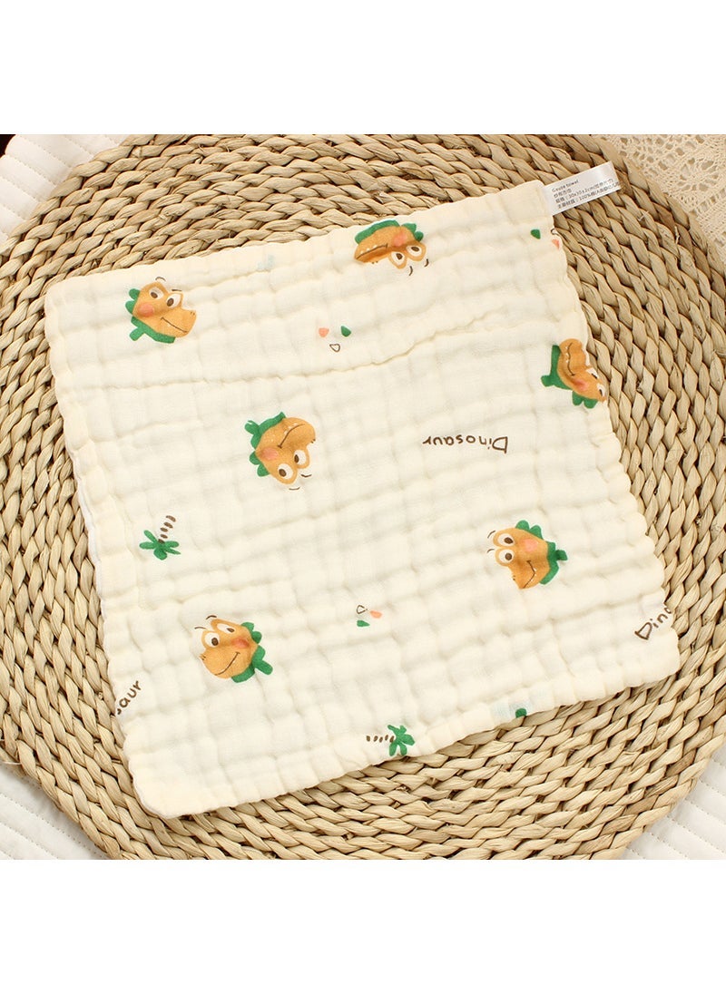 1 x 5 pcs 6-Layer Cotton Gauze Baby Bath Towel Cartoon Ins little crocodile [wide side]]