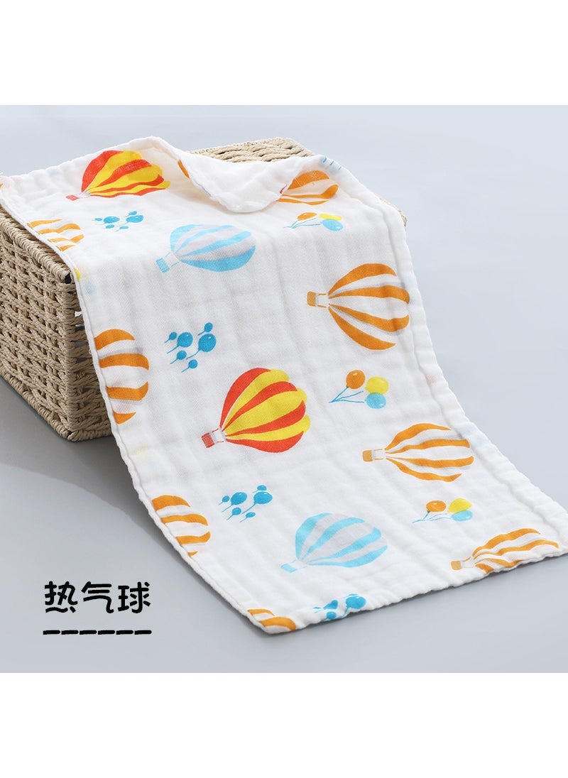 Six layers of 25*50cm gauze childrens towel cotton yarn baby towel newborn baby wash towel stall supply Hot air balloon