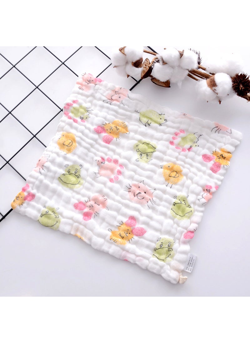 1 x 5 pcs Summer 6-Layer Muslin Baby Burp Cloths Soft Absorbent Fingerprint animal