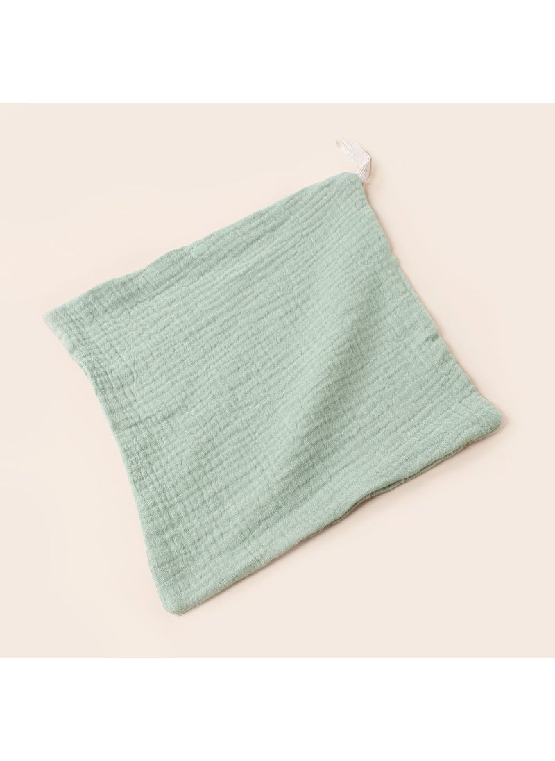 Baby Cotton Soft Towel with Muslin Dual Layer Bean Green