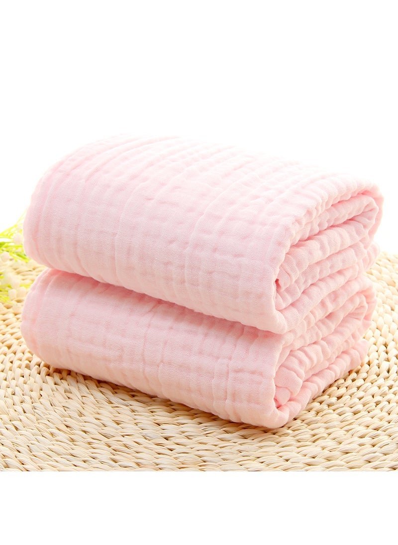 6 layer gauze baby bath towel factory wholesale soft cotton baby blanket baby blanket air conditioning quilt thickened childrens quilt Pink