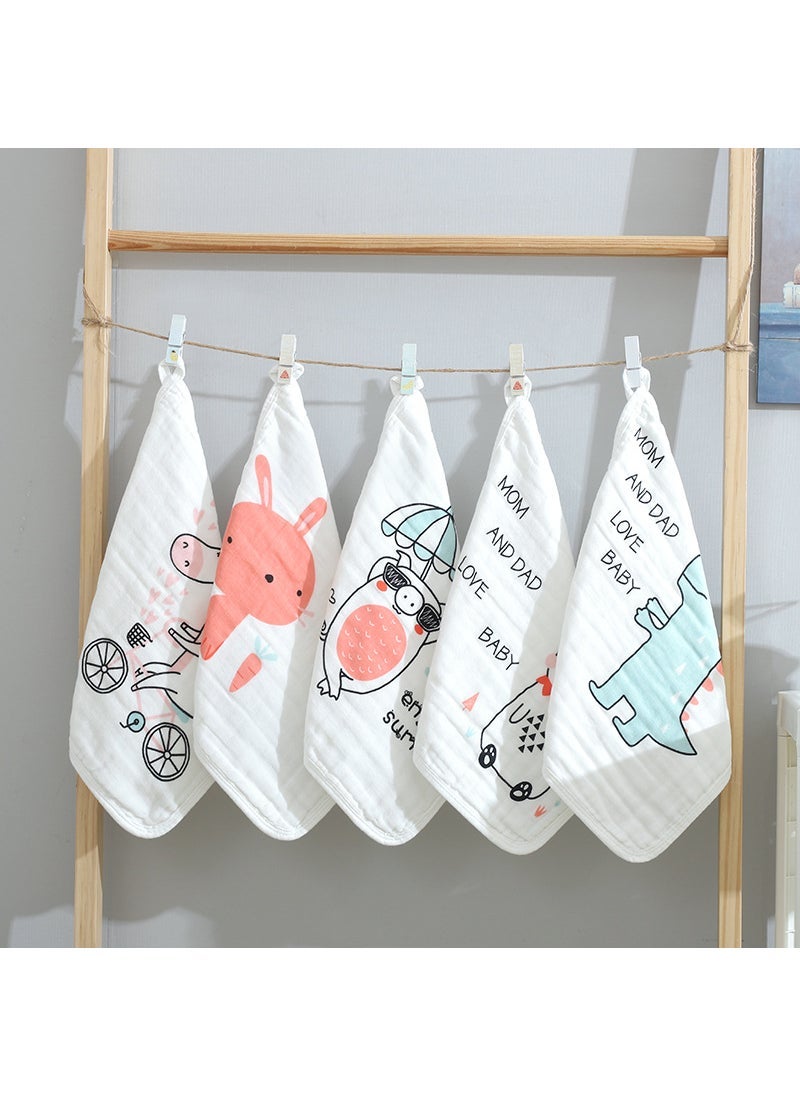 6-Layer High-Density Pure Cotton Baby Face Towel Animal World