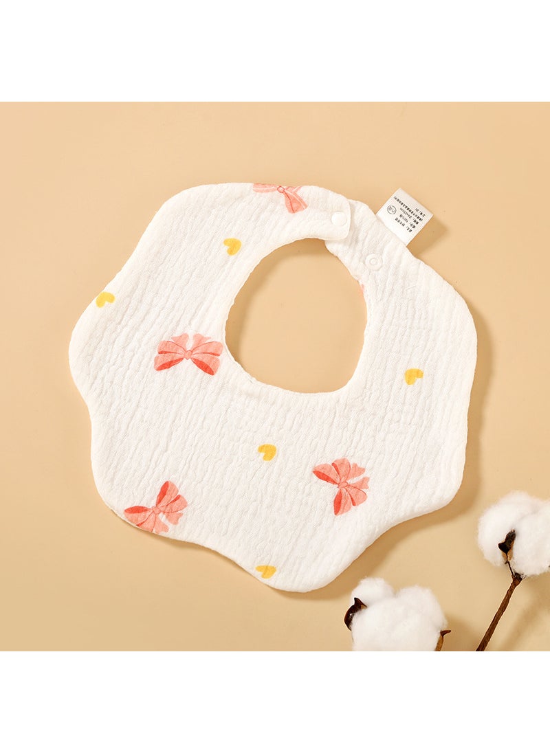 Pure Cotton Baby Bibs 360 Absorbent Soft Toddler Drool Scarf Bow