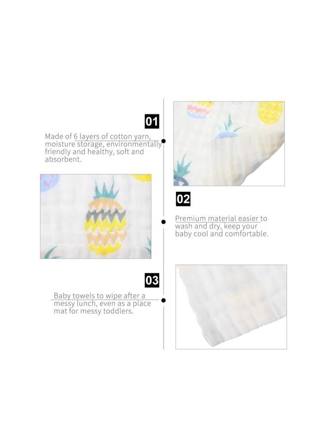 6pcs Baby Washcloths with Pineapple Pattern Soft Newborn Baby Face Towel Natural Muslin Cotton Baby Wipes for Newborn Baby Infant