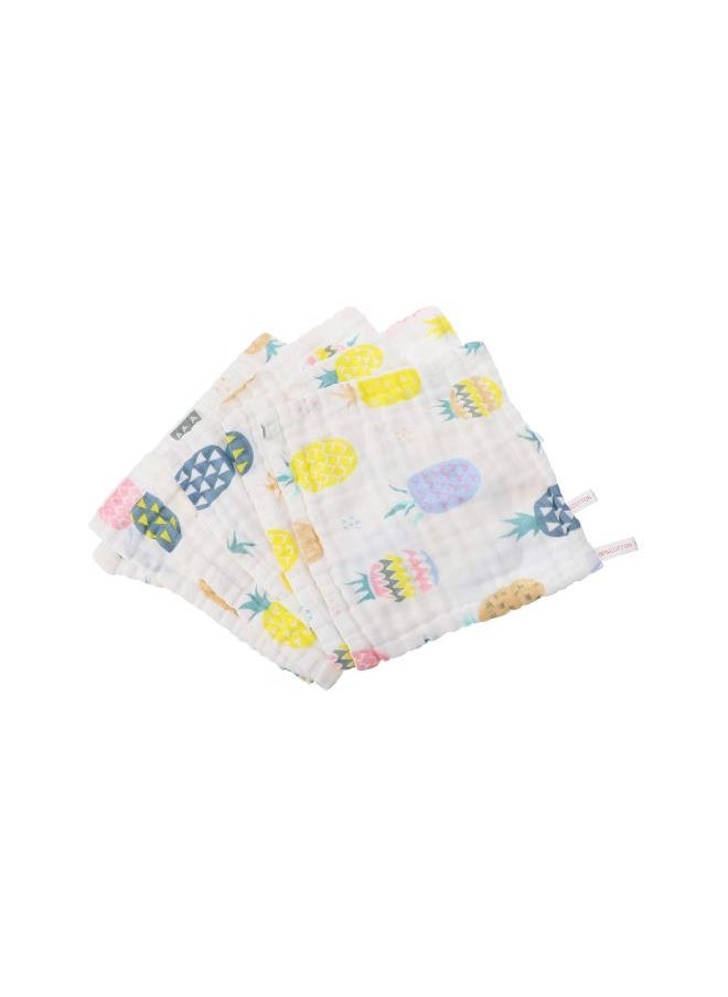 6pcs Baby Washcloths with Pineapple Pattern Soft Newborn Baby Face Towel Natural Muslin Cotton Baby Wipes for Newborn Baby Infant