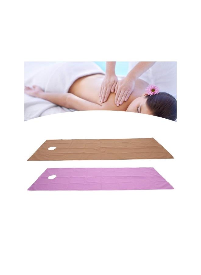 2Pcs Beauty Salon Bed Sheets - SPA Massage Table Bed Cover Waterproof Massage Table Cover Sheet Breathable Resistant Bed Pads with Face Breath Hole Soft SPA Table Bed Cover Sheet(02)