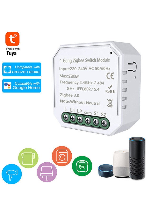 Tuya  Zigbee  DIY One Way Smart Switch Small Body APP Remote Control  Zigbee Switch Timer Light Switch