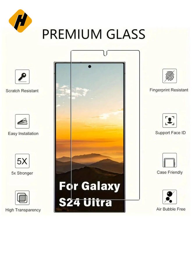 6-in-1 Protection Set for Samsung Galaxy S24 Ultra | 3x Tempered Glass Screen Protectors + 2x Camera Lens Protectors + 1x Transparent TPU Case