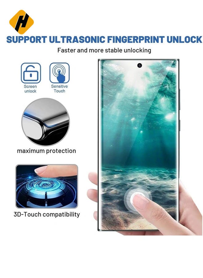 [2+2 Pack Galaxy S23 Ultra Screen Protector HD Clear Tempered Glass, Scratch Resistant, Bubble-Free Camera Lens Protector, Samsung Galaxy S23 Ultra 5G 6.8 Inch Screen Protector