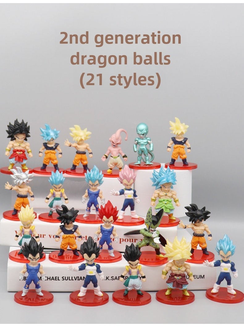 1 x 5 pcs Dragon Ball Z Action Figures Goku Vegeta Set Second generation 21 dragon ball suit