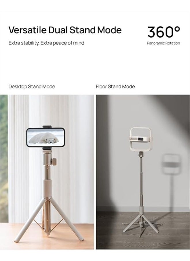 Light Gold Portable Stand | Versatile Desktop and Floor Stand,Lightweight and Portable, Foldable, 360° Rotation, for HORIZON series, Elfin Flip, MoGo series, and Halo+