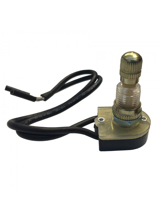 Gardner Bender GSW-61 Electrical Rotary Switch, SPST, ON-OFF, 6 A/125V AC, 6 inch Wire Terminal,Brass