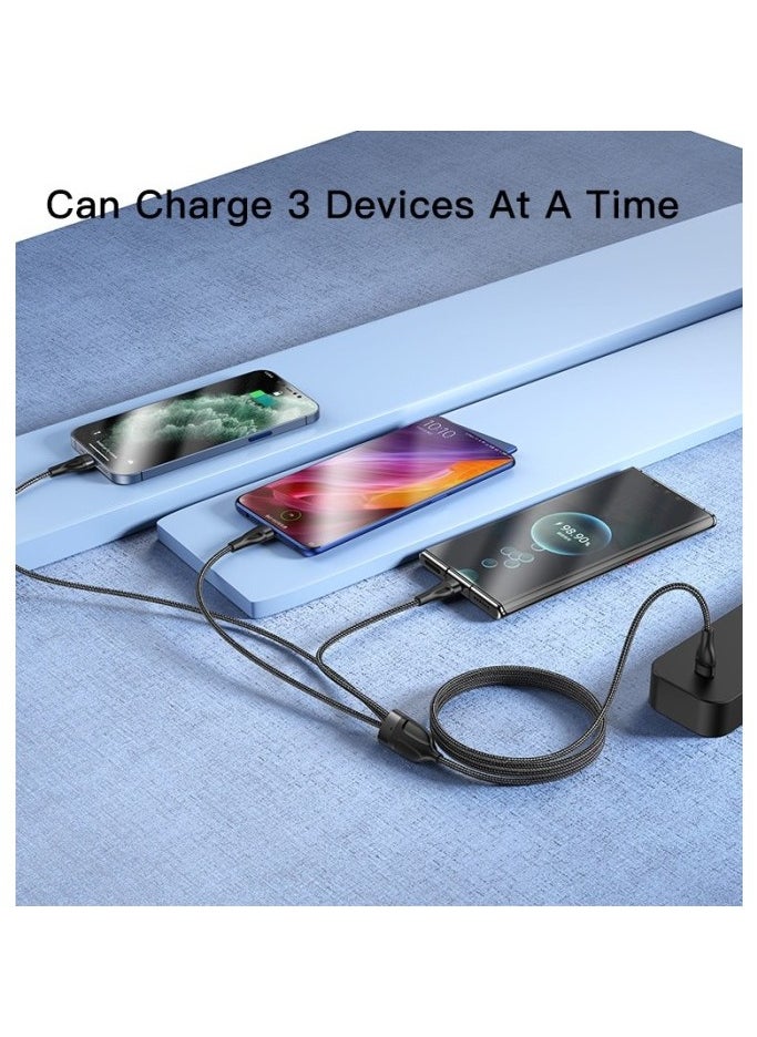 3-in-1 USB cable | Type-C fast charging | Lightning cable | Yesido charging cable | Yesido CA89 3-in-1 Fast Charging USB Type-C Data Cable
