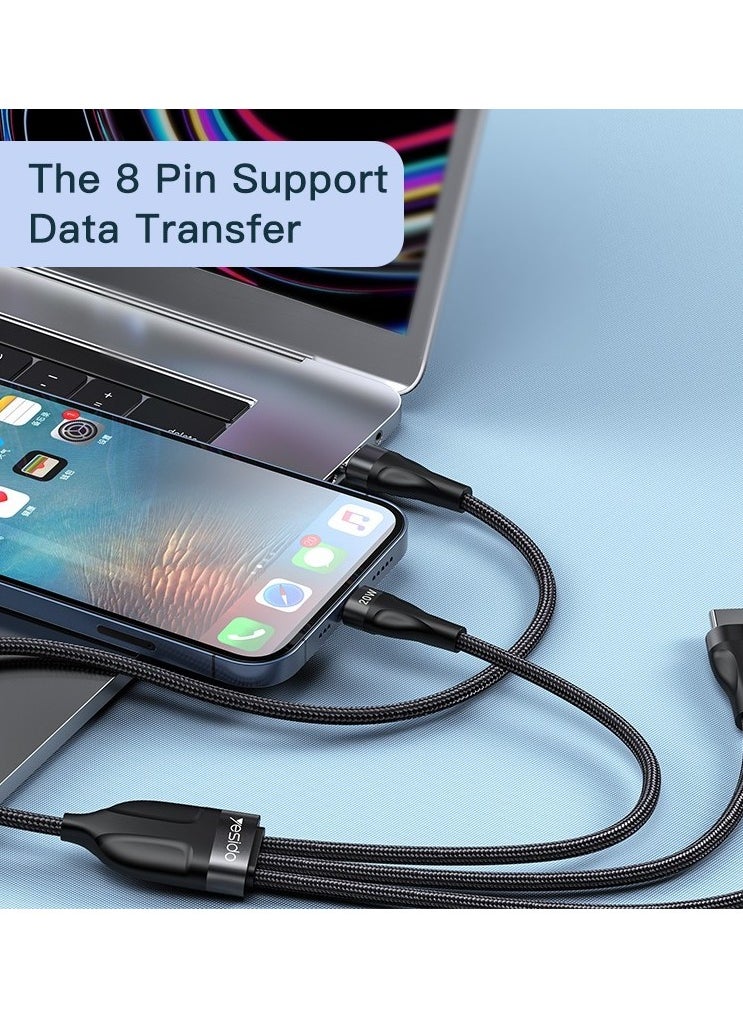 3-in-1 USB cable | Type-C fast charging | Lightning cable | Yesido charging cable | Yesido CA89 3-in-1 Fast Charging USB Type-C Data Cable