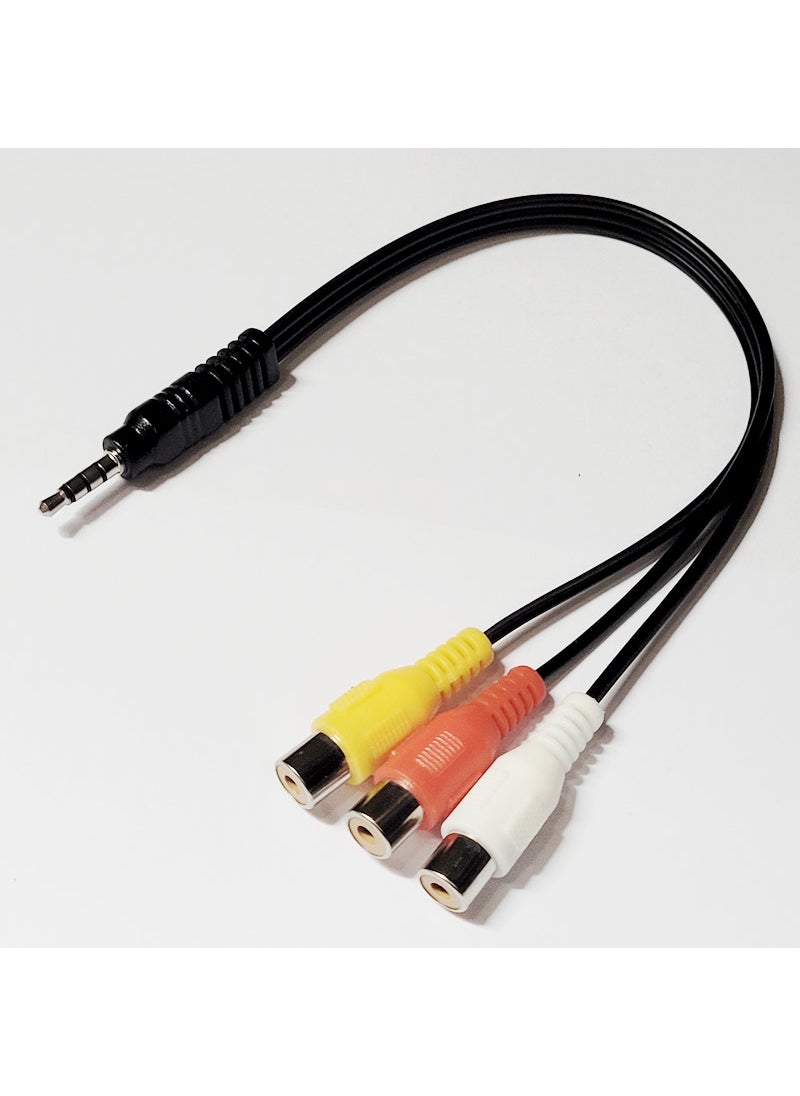 3.5mm to RCA AV Splitter Cable Black plug