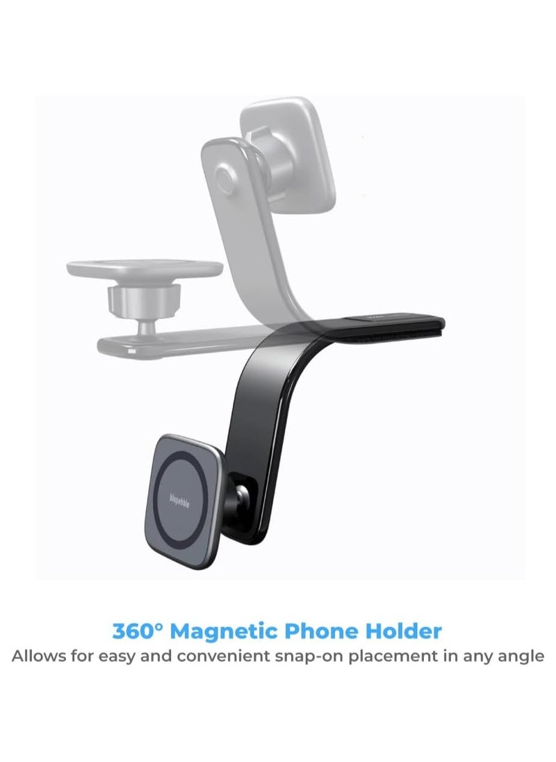 Blupebble Navi Mount With Magnetic Phone Hold Bendable Phone Holder for Car, Strong Magnetic Adsorption, 360 Degree Rotating Base, 3M Strong Stickiness Compatibale all MagSafe Series