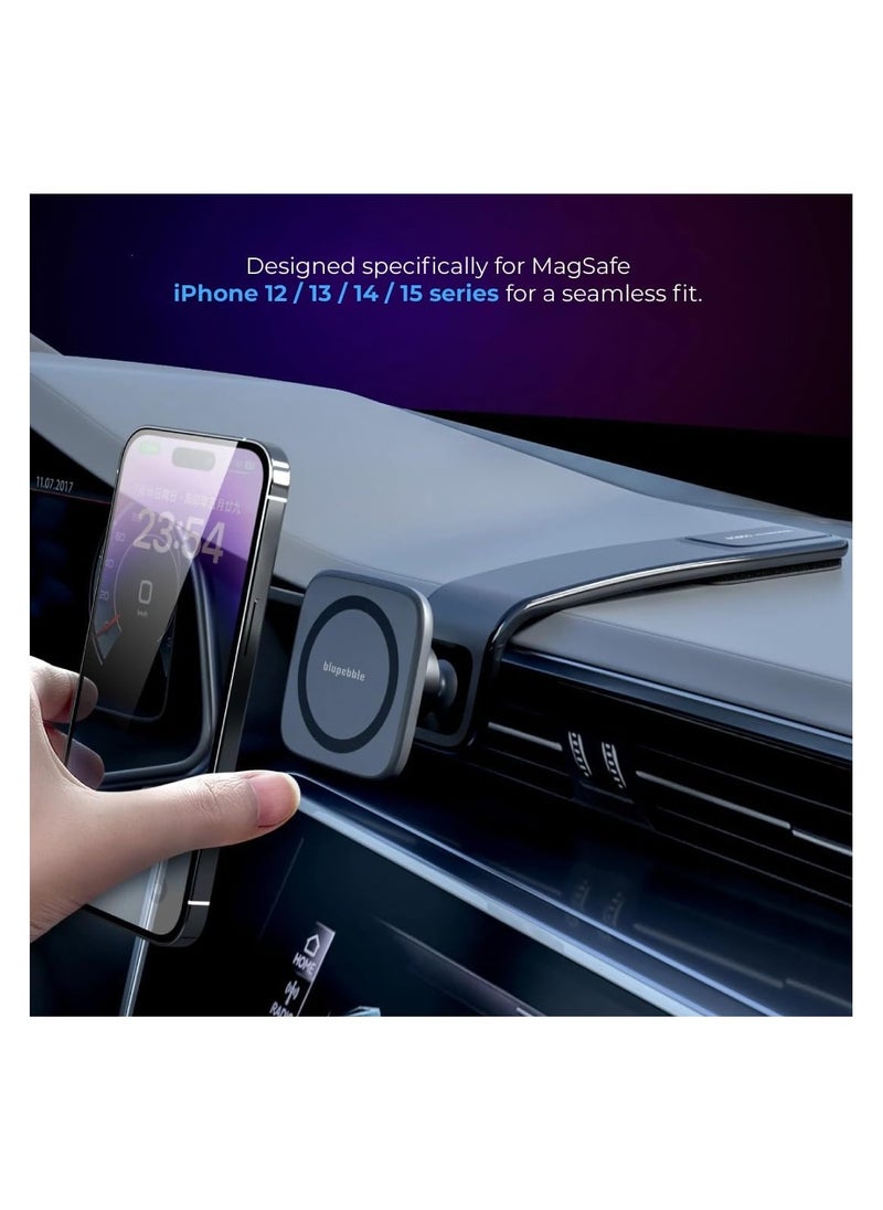 Blupebble Navi Mount With Magnetic Phone Hold Bendable Phone Holder for Car, Strong Magnetic Adsorption, 360 Degree Rotating Base, 3M Strong Stickiness Compatibale all MagSafe Series