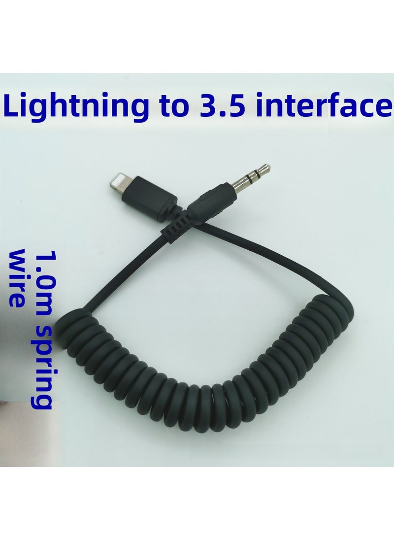 1 x 5 pcs Apple 15 Adapter Bee Mic RODE 3.5mm to Type-C Audio Cable Black 1.0m lightning to 3.5 interface