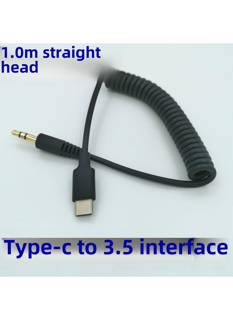 1 x 5 pcs Apple 15 Adapter Bee Mic RODE 3.5mm to Type-C Audio Cable BlaCk straight head 1.0m TYPE-C to 3.5 interfaCe