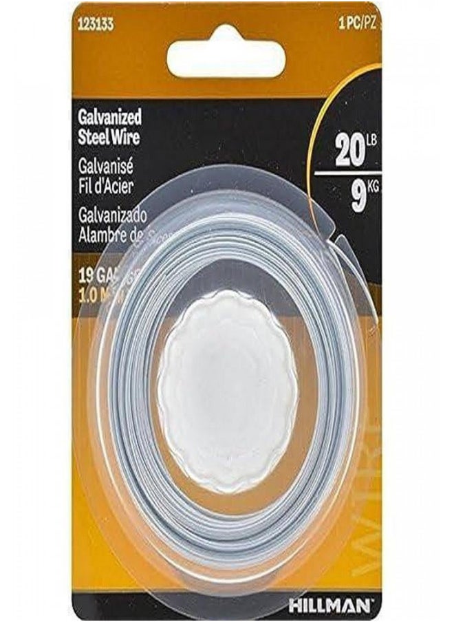 The Hillman Group 123133 19 Gauge Galvanized Steel Wire, 50-Feet, 1-Pack