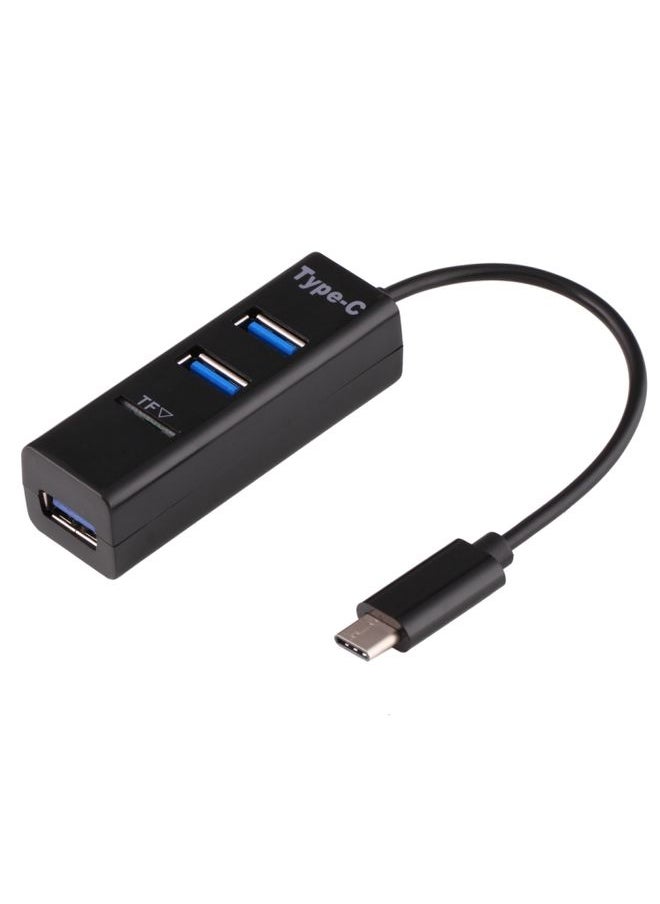 2 in 1 USB 3.1 USB-C / Type-C to USB 2.0 COMBO 3 Ports HUB + TF Card Reader(Black)