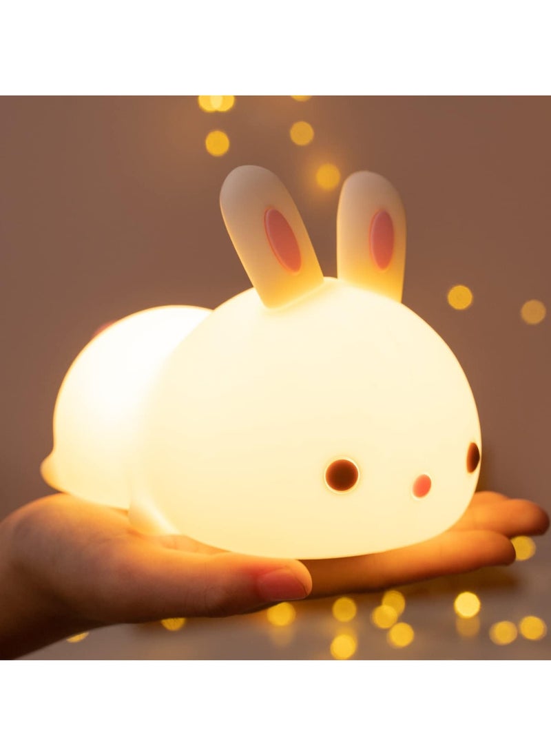 Cute Bunny Kids Night Light Cute night light for kids Rechargeable night light Soft glow night light Bedtime light bunny light Portable Night Light Child-Friendly Night Light LED Bunny Lamp