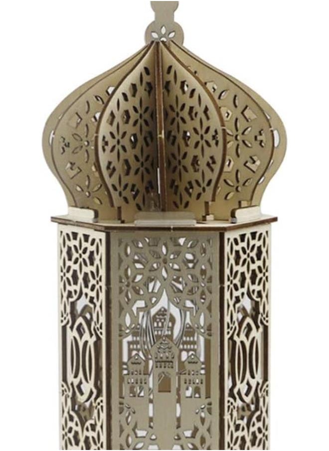 Ramadan Mubarak Night Light Indoor Table Lantern Decor Eid Decoration 3D Mubarak Mahal Atmosphere Light for Eid Party Festival Style 1 No Battery