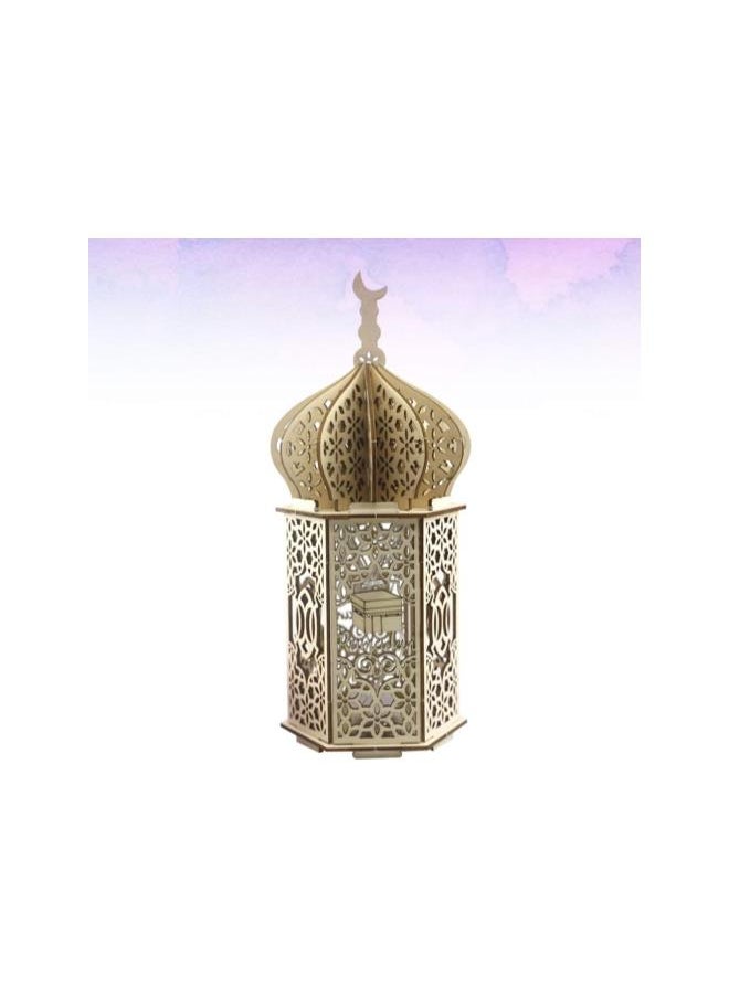 Ramadan Mubarak Night Light Indoor Table Lantern Decor Eid Decoration 3D Mubarak Mahal Atmosphere Light for Eid Party Festival Style 3 No Battery