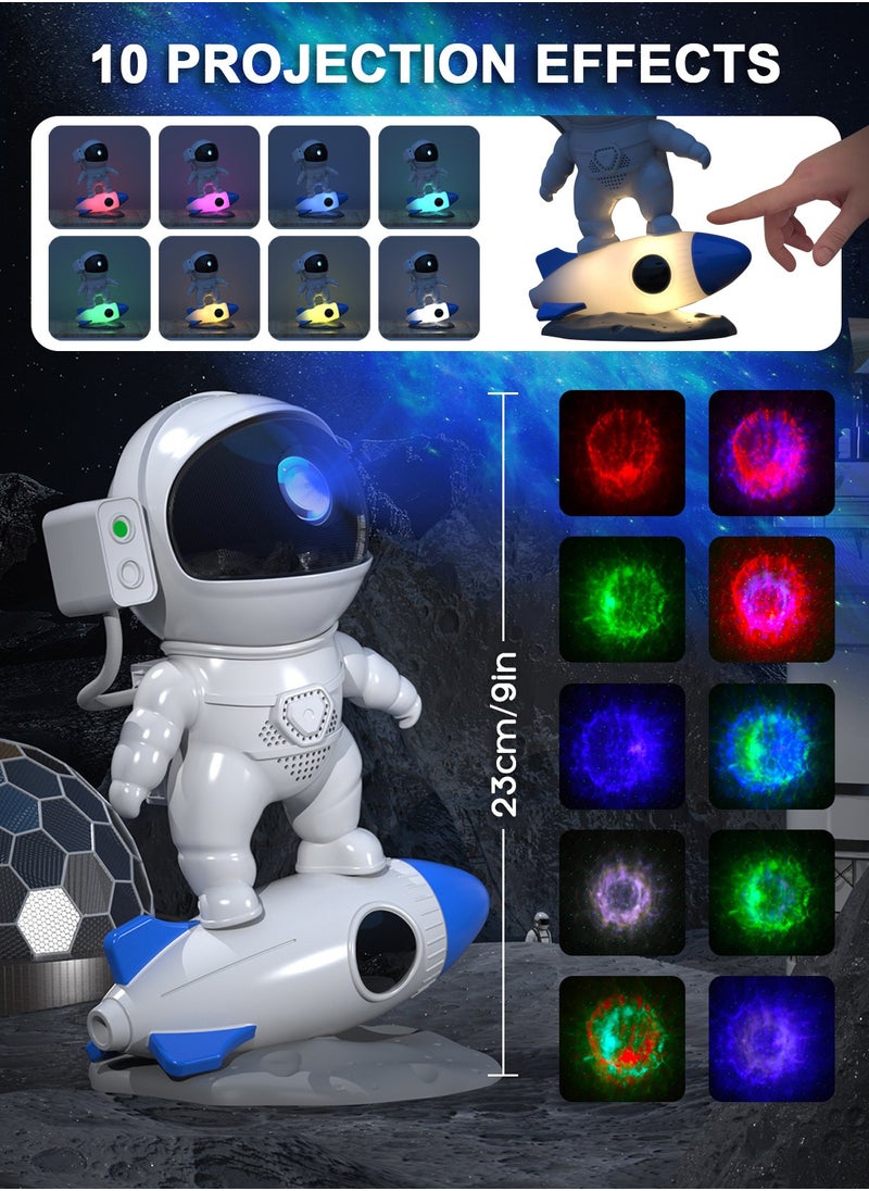 Astronaut Galaxy Projector for Bedroom, Star Projector Galaxy Light with App & Remote Control, White Noises, Bluetooth Speaker, Rocket Night Light for Kids, Ceiling, Gifts, Room Decor